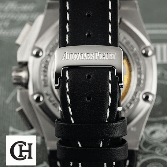 Audemars Piguet Black Calf Leather Bracelet upside view