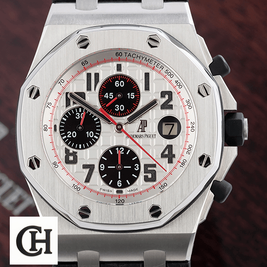 Audemars Piguet Royal Oak Offshore 26170ST.OO.D101CR.02 "Panda" Superior audemarspiguet royaloakoffshore 26170ST.OO.D101CR.02 front Audemars Piguet White Dial 26170ST.OO_.D101CR.02 Steel Case front view