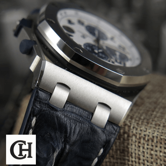 Audemars Piguet Royal Oak Offshore 26170ST.OO.D305CR.01 "Navy" High-End audemarspiguet royaloakoffshore 26170ST.OO.D305CR.01 bracelet Audemars Piguet Royal Oak Offshore 26170ST.OO_.D305CR.01 leather blue bracelet