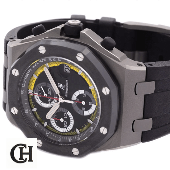 Audemars Piguet Royal Oak Offshore 26207IO.OO.A002CA.01 "Sebastien Buemi" Mirror audemarspiguet royaloakoffshore 26207IO.OO tiltedleft Audemars Piguet Royal Oak Black Dial Steel Case side view