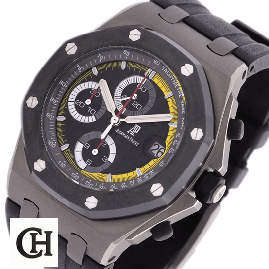 Audemars Piguet Royal Oak Offshore 26207IO.OO.A002CA.01 "Sebastien Buemi" Mirror audemarspiguet royaloakoffshore 26207IO.OO Audemars Piguet Royal Oak Black Yellow Dial white background