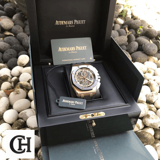Audemars Piguet Royal Oak Offshore 26208ST.OO.D305CR.01 Audemars Piguet Royal Oak in the ap box stone background