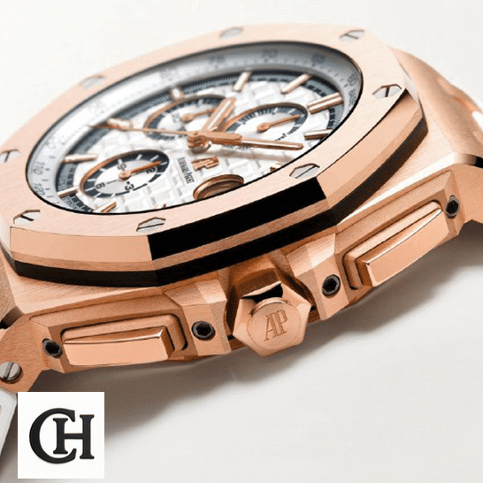 Audemars Piguet Royal Oak Offshore 26408OR.OO.A010CA.01 Audemars Piguet Royal Oak 26408OR.OO_.A010CA.01 Gold Case side view