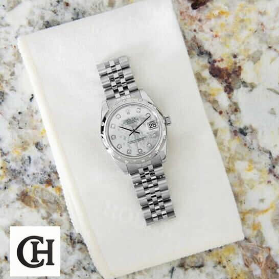 Rolex Datejust 178344 Steel & White Gold Mother Pearl Diamond Dial