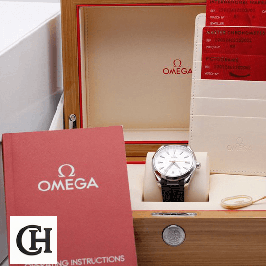 Omea 220.12.41.21.02.002 White Dial Black Leather Bracelet in the box