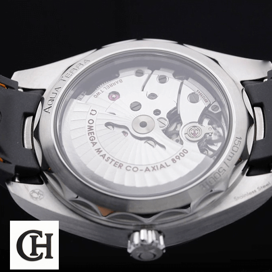 Omega Aqua Terra 220.12.41.21.02.002 upside view black background