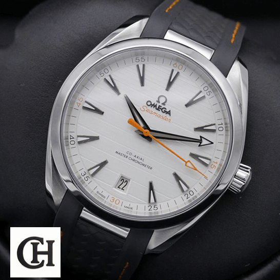 Omega Aqua Terra 220.12.41.21.02.002 White Dial orange second hand