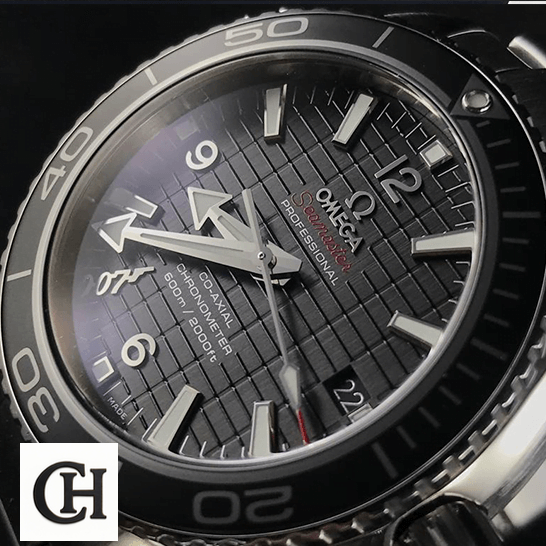 Omega Seamaster Planet Ocean 232.30.42.21.01.004 "James Bond" Authentic omega seamaster planet ocean 232.30.42.21.01.004 dial Omega Seamaster Planet Ocean 232.30.42.21.01.004 Black Dial front view