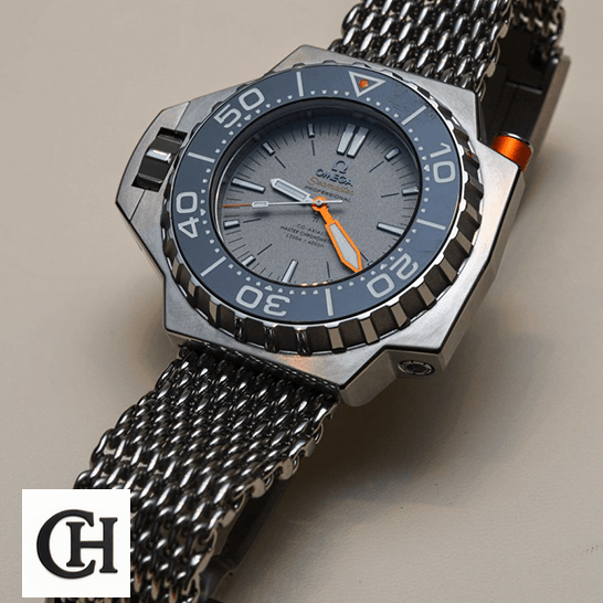Omega Seamaster Ploprof Titanium 227.90.55.21.99.001 omega seamaster ploprof 227.90.55.21.99.001 dial Omega Seamaster 227.90.55.21.99.001 Stainless Steel Bracelet grey background