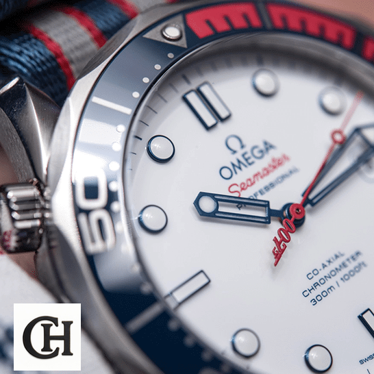 Omega Seamaster White Dial 212.32.41.20.04.001 close view