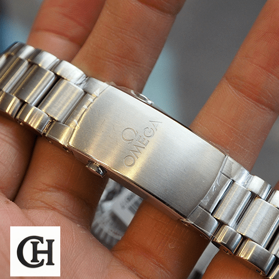 Omega Seamaster Planet Ocean Co-Axial 232.30.44.22.01.001 Omega 232.30.44.22.01.001 Stainless Steel Bracelet on the hand