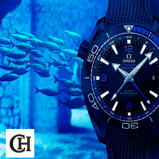 Omega Seamaster Planet Ocean Blue Ceramic Ref. 232.30.42.21.03.001 Ultra omega seamaster planet ocean ceramic 215 92 46 22 01 002 black dial front two Omega Seamaster GMT Planet Ocean Black Dial ocean background