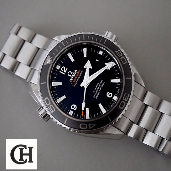 Omega Seamaster Planet Ocean 232.30.42.21.01.001 Black Dial Super Accurate omega seamaster planet ocean steel 232 30 42 21 01 001 black dial front Omega Seamaster Professıonal Black Dial grey background