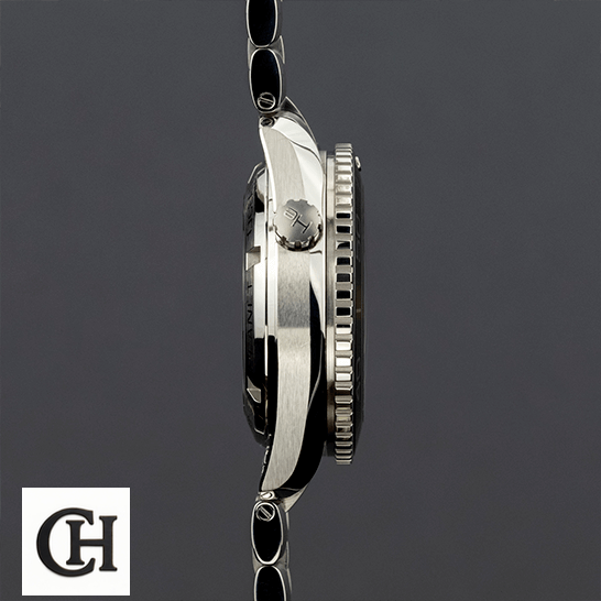 Omega Seamaster Planet Ocean 232.30.42.21.01.001 Black Dial Super Accurate omega seamaster planet ocean steel 232 30 42 21 01 001 black dial right side Omega Seamaster Stainless Steel Case grey background