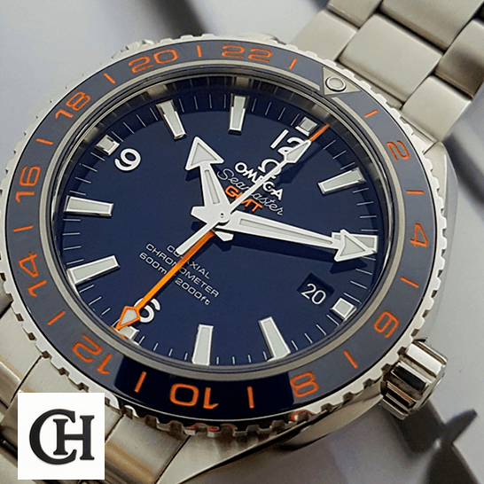 Omega Seamaster GMT Blue Dial steel crown / push button
