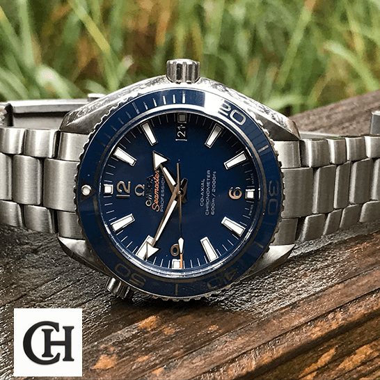 Omega Seamaster Planet Ocean 232.90.42.21.03.001 Blue Dial Near Original omega seamaster planet ocean steel 232 90 42 21 03 001 blue dial side Omega Seamaster 232_90_42_21_03_001 Planet Ocean Steel side view