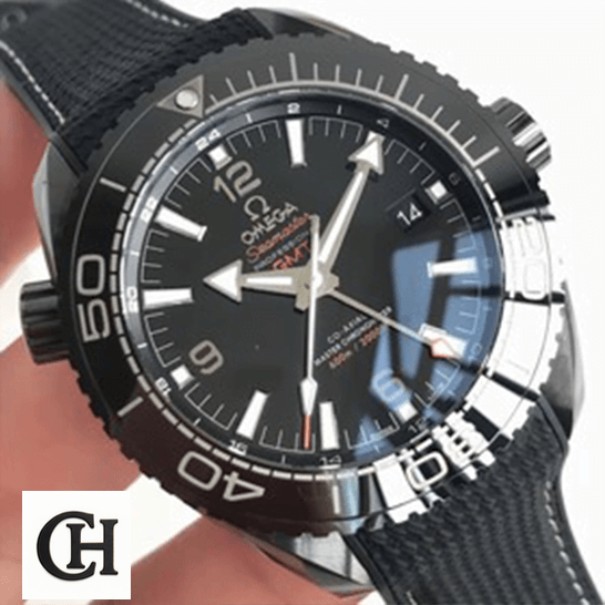 Omega Seamaster 215.92.46.22.01.001 Omega Seamaster GMT Black Dial & Bezel on the hand