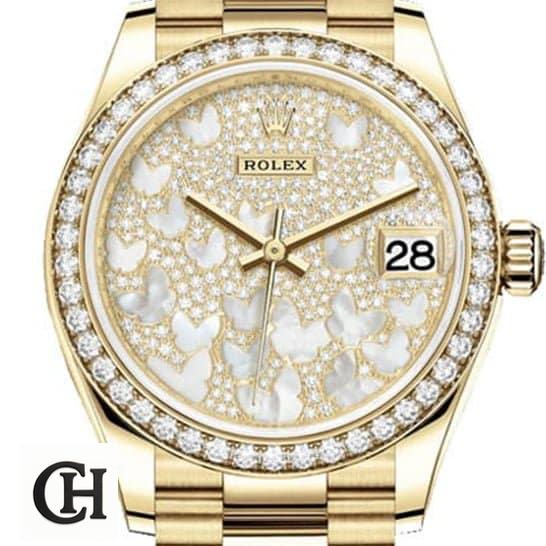 Rolex Datejust 278288RBR "Butterfly" Masterpiece rolex 2 Rolex Datejust 278288RBR-0011 Yellow Gold And Diamond Automatic Butterfly Dial