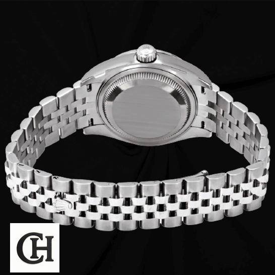 Rolex Datejust 279381RBR Jubilee Diamond Super Accurate rolex datejust 279384RBR white gold automatic dark grey diamond dial jubilee back Rolex Datejust 279384 White Gold Stainless Steel Case black background