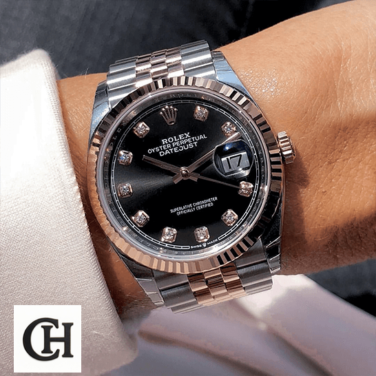 Rolex Diamond 126231 Black Dial on the wrist