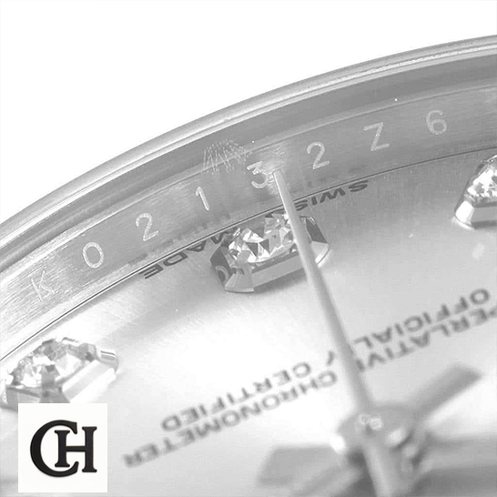 Rolex Datejust 178274 Mother Pearl Diamon Dial close up view