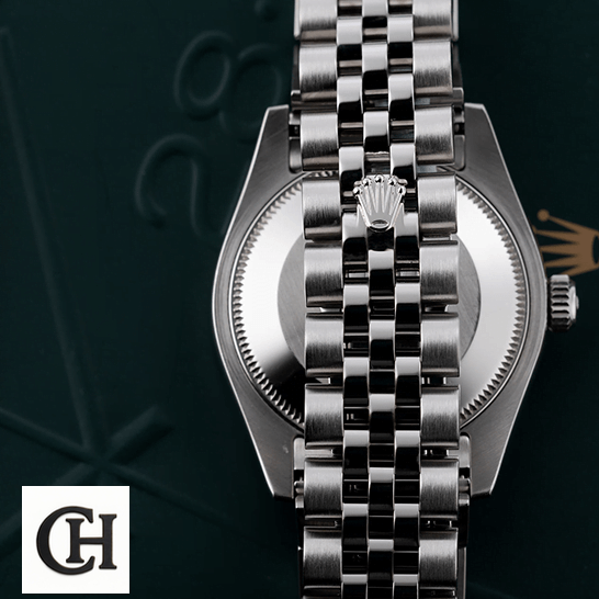 Rolex Datejust 178384 Stainless Steel Jubilee Bracelet on the rolex box