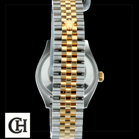 Rolex Datejust 278273-0020 Steel And Yellow Gold Jubilee Bracelet Fold Clasp on the Rolex Logo