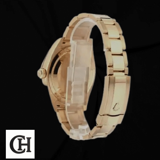 Rolex Datejust 278278 Yellow Gold Fluted Bezel Top Rolex Datejust 278278-0019 Yellow Gold Oyster Bracelet Fold Clasp on the Rolex logo