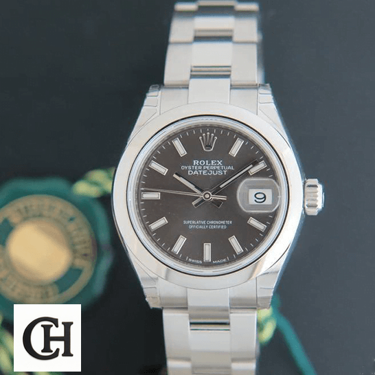 Rolex Lady-Datejust 279160 Dark Grey Dial Ultimate Rolex 279160 Datejust Grey Dial Oyster superlatıve certıfıed card