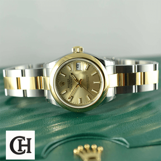 Rolex 279163 Datejust Oyster Steel Yellow Gold on the rolex box
