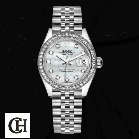 Rolex Lady-Datejust 279384 Mother of Pearl Diamond Top Grade Rolex Datejust 279384RBR White Gold Automatic Mother Pearl Diamond Dial Jubilee