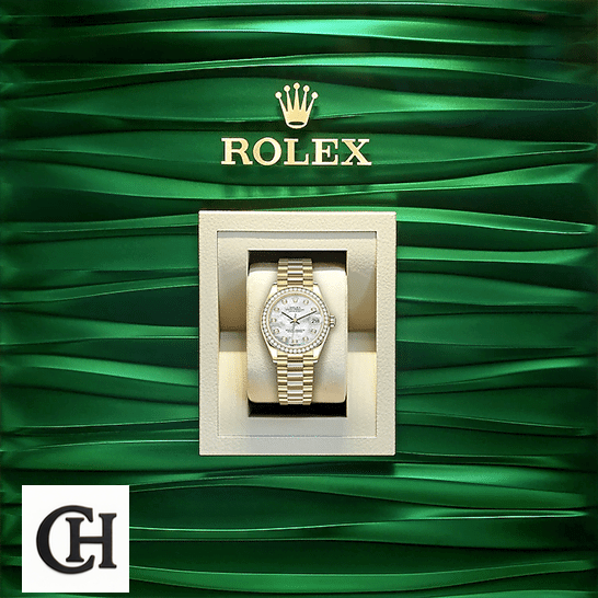 Rolex Lady-Datejust 279138RBR Diamond Dial & Bezel Superior rolex datejust mother of pearl diamond dial yellow gold 178288 0001 box unitedluxurynet 1 Rolex datejust diamond on green backround