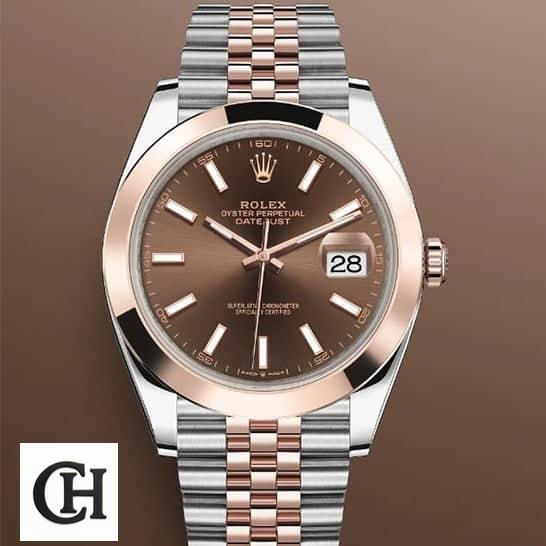 Rolex Datejust 278341RBR Chocolate Diamond Dial Authentic wqsa Rolex datejust everose gold jubilee bracelet and brown background