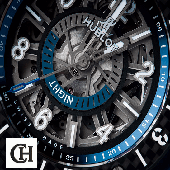 Hublot Big Bang Unico "Transparent" Sapphire Case 471.NX.7112.RX Superior Hublot Big Bang Night Blue Dial close view