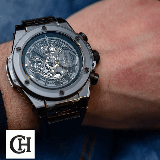 Hublot Big Bang Unico Sapprihe Black Dial on the man wrist