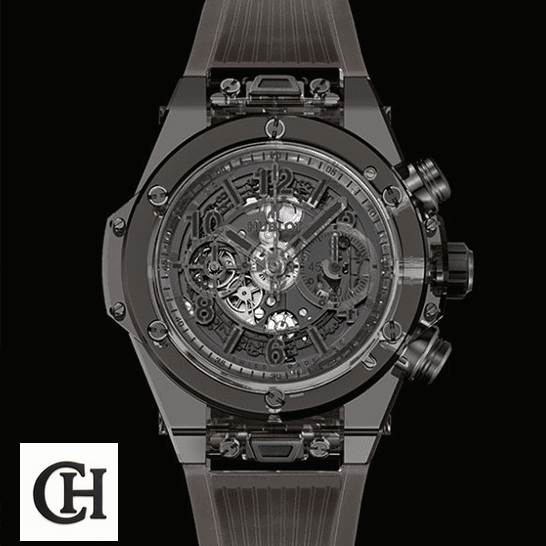 Hublot Big Bang Unico Sapphire All Black Dial black background
