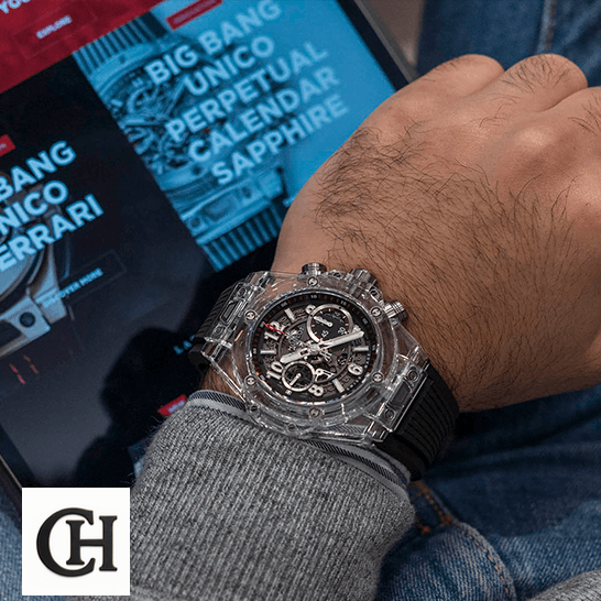 Hublot Big Bang Unico "Sapphire Case" 411.JX.1170.RX Precision Duplicate hublot big bang unico magic sapphire Hublot Big Bang Unico Magic Sapphire on the wrist
