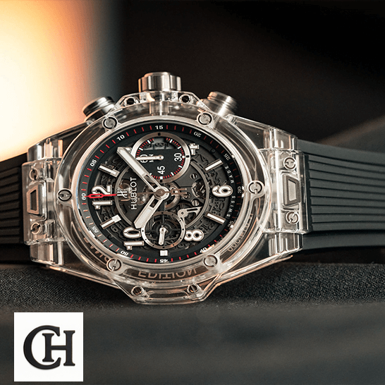 Hublot Big Bang Unico "Sapphire Case" 411.JX.1170.RX Precision Duplicate hublot big bang unico magic sapphire HUblot Big Bang Unico Magic black rubber Bracelet