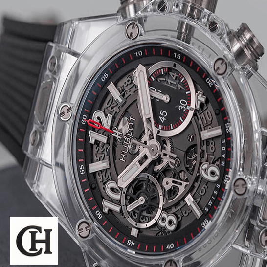 Hublot Big Bang Unico "Sapphire Case" 411.JX.1170.RX Precision Duplicate hublot big bang unico magic sapphire kapak HUblot Big Bang Unico Magic Sapphire crown / push button