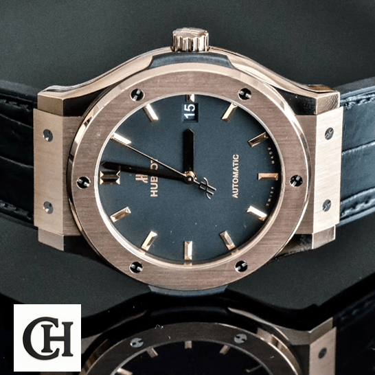 Hublot 511.OX_.1181.LR Classic Fusion Black Dial Gold Bezel side view