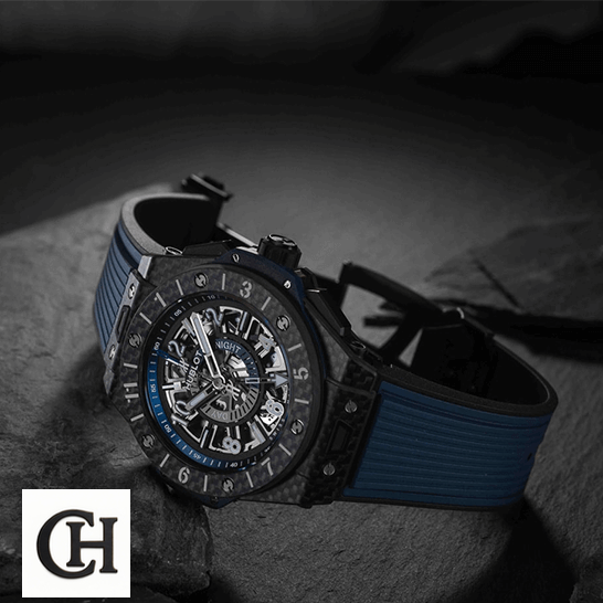 Hublot Big Bang Unico "Transparent" Sapphire Case 471.NX.7112.RX Superior hublotBBUnico Hublot Blue Rubber Bracelet Carbon Case opened clasp