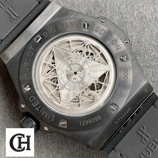 Hublot Big Bang "All Black" Ceramic 415.CX.1114.VR.MXM17 Next Level hublot big bang sang bleu all black machanisma Hublot 1299096 Big Bang Sang All Black Case upside view
