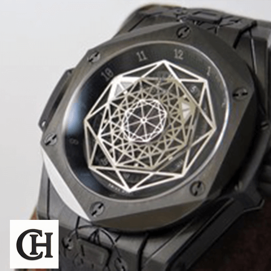 Hublot Big Bang "All Black" Ceramic 415.CX.1114.VR.MXM17 Next Level hublot big bang sang bleu all black man Hublot Big Bang All Black White Dial front view white background