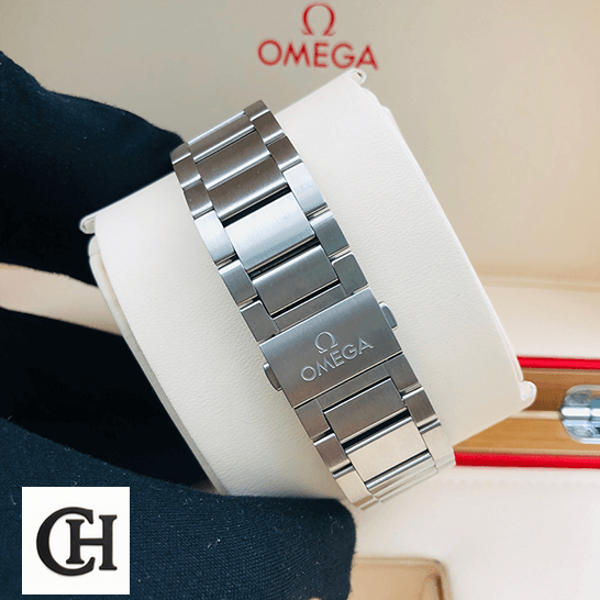 Omega 220.10.40.20.03.001 Stainless Steel Bracelet upside view in the box