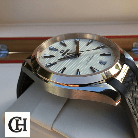 Omega Seamaster Aqua Terra 220.22.41.21.02.001 Supreme omega seamaster 220.22.41.21.02.001 arrow Omega Seamaster Rubber Black Bracelet White Dial in the box