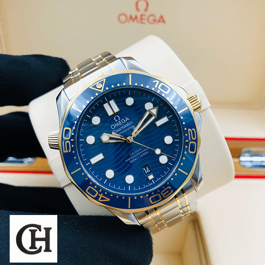 Omega Seamaster Diver Master Co-Axial 210.20.42.20.03.001 Exceptional omega seamaster diver 300m 210.20.42.20.03.001 tiltedleft Omega Seamaster Blue Dial Gold in the omega box