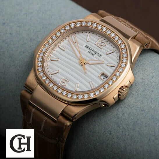 Patek Philippe Nautilus 7010R-011 "Silver Dial" High Fidelity patek 7010r 011 2 Patek Philippe Geneve White Dial Diamond Bezel Rose Gold Case