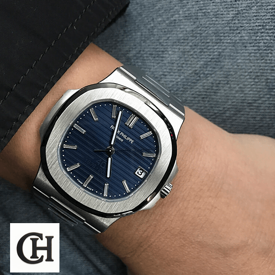 Patek Philippe Nautilus 5711/1P Platinum First-Class patek philippe nautilus platinum blue dial 57111P Patek Philippe Nautilus Platinum Blue Dial on the man wrist