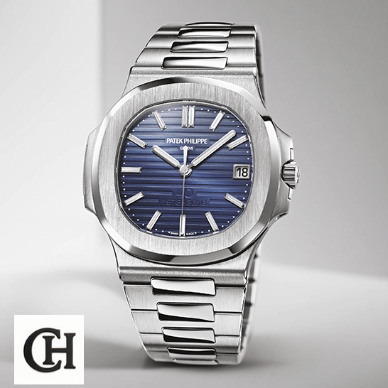 Patek Philippe Nautilus 5711/1P Platinum First-Class patek philippe nautilus platinum blue dial 57111P left Patek Philippe Nautilus Platinum Blue Dial front view white background