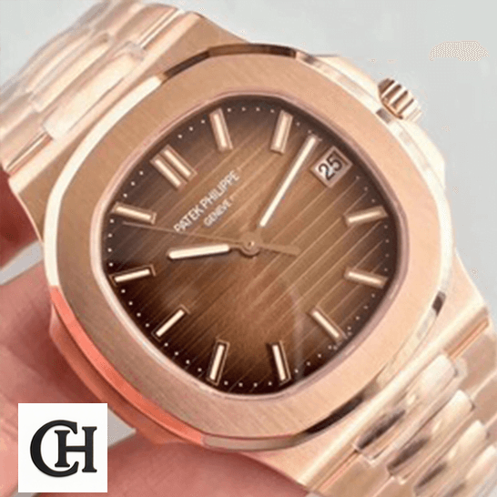 Patek Philippe Nautilus 57111R-001 Rose Gold Bezel on the hand